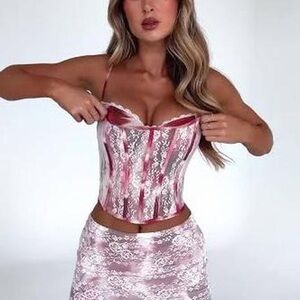 Outcast Clothing Lace Corset Top Set